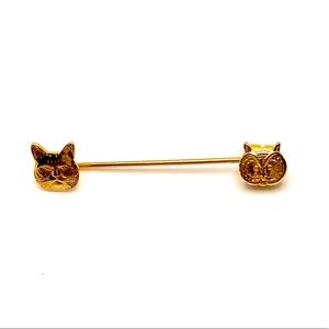 •Cat and Owl Brooch•